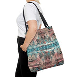 Aztec Tote/ Southwestern Pastel Pink And Blue Large Bag