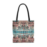 Aztec Tote/ Southwestern Pastel Pink And Blue Large Bag