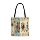 Aztec Tote/ Southwestern Tribal Feathers And Medicine Stick Large Bag
