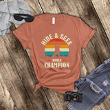 Bigfoot Shirt/ Funny Sasquatch Hide And Seek World Champion Retro Sunset RetroT-Shirt