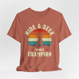 Bigfoot Shirt/ Funny Sasquatch Hide And Seek World Champion Retro Sunset RetroT-Shirt
