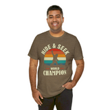 Bigfoot Shirt/ Funny Sasquatch Hide And Seek World Champion Retro Sunset RetroT-Shirt
