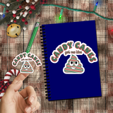 Christmas Stickers/ Candy Cane Funny Emoji Poop Laptop Decal, Planner, Journal Vinyl Stickers