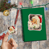 Christmas Stickers/ Old Fashion Santa Claus Laptop Decal, Planner, Journal Vinyl Stickers