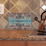 Aztec Cutting Board/ Southwestern Pastel Pink And Blue Kitchen Décor Gift