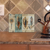 Aztec Cutting Board/ Southwestern Tribal Feathers And Medicine Stick Kitchen Décor Gift