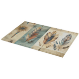 Aztec Cutting Board/ Southwestern Tribal Feathers And Medicine Stick Kitchen Décor Gift