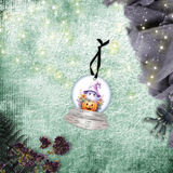 Halloween Snow Globe Ornaments/ Cute Ghost With Hat Jack OLantern Pumpkin Tree Ornament