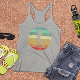 Softball Tank/ Batter Retro Vintage Pastel Blue, Yellow Sunset Gift Tank Top