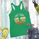 Softball Tank/ Batter Retro Vintage Pastel Blue, Yellow Sunset Gift Tank Top