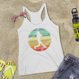 Softball Tank/ Batter Retro Vintage Pastel Blue, Yellow Sunset Gift Tank Top