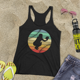 Softball Tank/ Catcher Retro Vintage Pastel Blue, Yellow Sunset Gift Tank Top