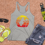 Softball Tank/ Catcher Retro Vintage Distressed Red, Yellow Sunset Print Gift Tank Top