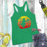 Softball Tank/ Catcher Retro Vintage Distressed Red, Yellow Sunset Print Gift Tank Top