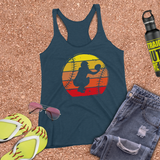 Softball Tank/ Catcher Retro Vintage Distressed Red, Yellow Sunset Print Gift Tank Top