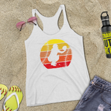 Softball Tank/ Catcher Retro Vintage Distressed Red, Yellow Sunset Print Gift Tank Top