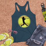 Softball Tank/ Batter Silhouette Yellow Ball Player Gift Tank Top