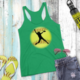 Softball Tank/ Pitcher Silhouette Yellow Ball Player Gift Tank Top
