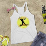 Softball Tank/ Pitcher Silhouette Yellow Ball Player Gift Tank Top
