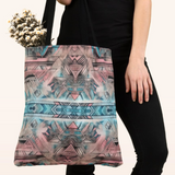 Aztec Tote/ Southwestern Pastel Pink And Blue Large Bag