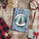 Christmas Journal/ Watercolor Winter Forest Snowglobe Notebook/ Diary Gift