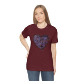 Valentine Shirts/ Distressed Purple Gothic Ephemera Journal Heart With Barbed Wire Frame T shirts