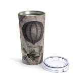 Vintage Steampunk Glam Stainless Steel 20oz Tumbler/ Purple Balloon, Skeleton Keys Glitter Travel Mug Gift