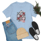 Valentine Shirts/ Gothic Tic Tac Toe Bones And Roses On Marbled Gray Paint Brushstrokes T shirts