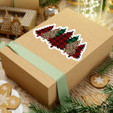 Christmas Stickers/ Red And Green Plaid Holiday Trees Laptop Decal, Planner, Journal Vinyl Stickers