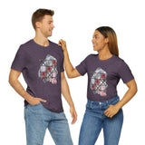 Valentine Shirts/ Gothic Tic Tac Toe Bones And Roses On Marbled Gray Paint Brushstrokes T shirts
