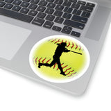 Softball Stickers/ Softball Batter Laptop Decal, Planner, Journal Vinyl Stickers