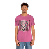 Valentine Shirts/ Silver Gray Heart With Burgundy And Pink Brushtroke Background T shirts