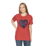 Valentine Shirts/ Distressed Purple Gothic Ephemera Journal Heart With Barbed Wire Frame T shirts