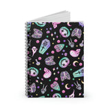 Halloween Gothic Journal/ Pastel Apothecary And Graveyard Pumpkins, Ghosts, Skeletons, Coffins And Moons Notebook/ Diary Gift