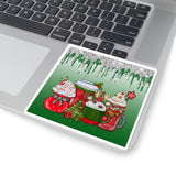 Christmas Stickers/ Holiday Coffee Whipped Cream Glam Laptop Decal, Planner, Journal Vinyl Stickers