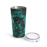Pirate Sugar Skull Stainless Steel 20oz Tumbler/ Gothic Grunge Live Fast Die Pretty Travel Mug Gift