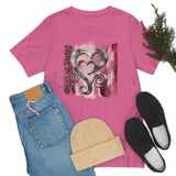 Valentine Shirts/ Silver Gray Heart With Burgundy And Pink Brushtroke Background T shirts