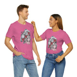 Valentine Shirts/ Gothic Tic Tac Toe Bones And Roses On Marbled Gray Paint Brushstrokes T shirts