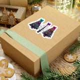 Christmas Stickers/ Purple Neon Holiday Trees Laptop Decal, Planner, Journal Vinyl Stickers