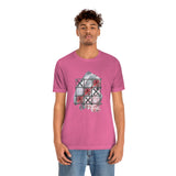 Valentine Shirts/ Gothic Tic Tac Toe Bones And Roses On Marbled Gray Paint Brushstrokes T shirts