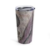 Vintage Steampunk Glam Stainless Steel 20oz Tumbler/ Purple Balloon, Skeleton Keys Glitter Travel Mug Gift
