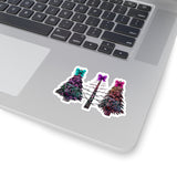 Christmas Stickers/ Purple Neon Holiday Trees Laptop Decal, Planner, Journal Vinyl Stickers