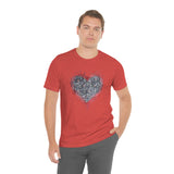 Valentine Shirts/ Gothic Grunge Gray Parchment Heart Skeleton Keys With Rose Pink Ivy Frame T shirts