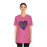 Valentine Shirts/ Distressed Purple Gothic Ephemera Journal Heart With Barbed Wire Frame T shirts