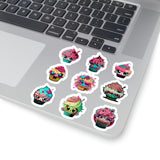 Cyberpunk Cupcakes Stickers/ Cute Anime Neon Cupcake Collection Laptop Decal, Planner, Journal Vinyl Sticker Pack