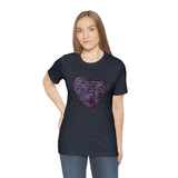 Valentine Shirts/ Distressed Purple Gothic Ephemera Journal Heart With Barbed Wire Frame T shirts