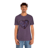 Valentine Shirts/ Distressed Purple Gothic Ephemera Journal Heart With Barbed Wire Frame T shirts