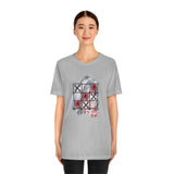 Valentine Shirts/ Gothic Tic Tac Toe Bones And Roses On Marbled Gray Paint Brushstrokes T shirts