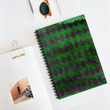 Halloween Journal/ Purple Green Grunge Argyle Notebook/ Diary Gift