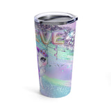 Glam Glitter Unicorn Stainless Steel 20oz Tumbler/ Pretty Purple Unicorn With Believe Foil Balloons Travel Mug Gift